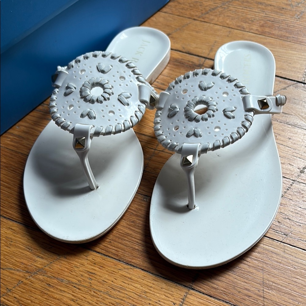 Jack Rogers White Thong Sandals